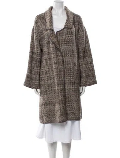 Pre-owned Missoni Mohair Tweed Pattern Fur Coat In Multi