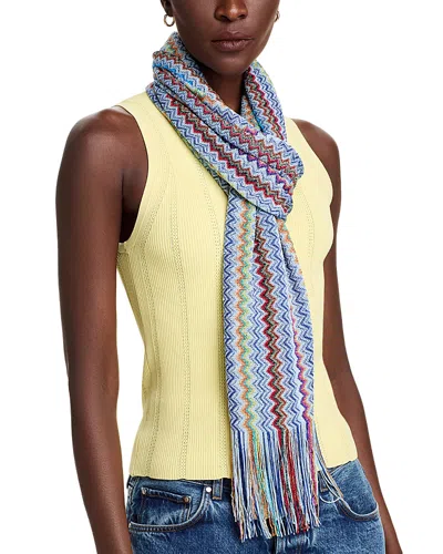 Missoni Muffler Scarf In Blue/multicolor