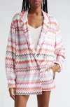 Missoni Zig Zag Cotton-blend Jacket In Orange Multicolor