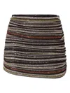 Missoni Asymmetrical Mini Skirt In Herringbone Stripe Knit In Multi