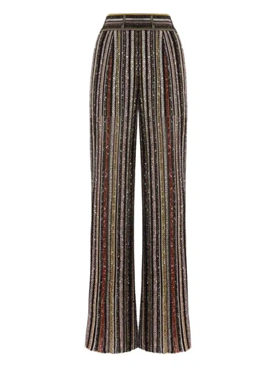 MISSONI MULTI-COLORED STRIPED WIDE-LEG TROUSERS MISSONI