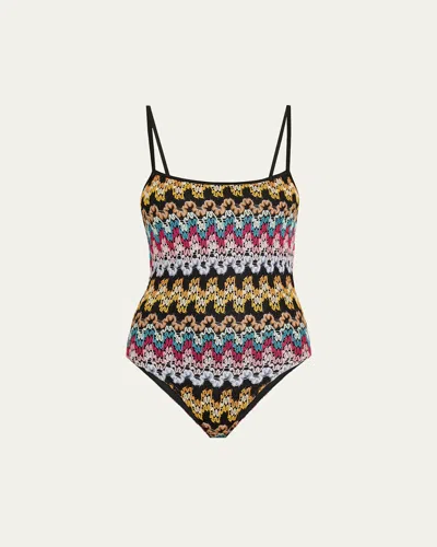 MISSONI MULTI CROCHET ONE-PIECE SWIMSUIT