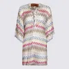Missoni Multicolored Crochet V-neck Cover-up In Multi/white