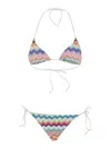 Missoni Multicolor Bikini With All-over Zig-zag Motif And Adjustable Lace-up Closure In Viscose Blend Woman In Multi
