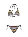 Missoni Multicolor Bikini With All-over Zig Zag Motif In Viscose Woman In Multicolour