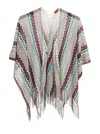Missoni Multicolor Cape With Fringed Hem And All-over Zig-zag Motif In Viscose Blend Woman In Multi