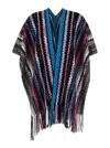 Missoni Chevron Woven Fringed Edge Cape In Multicolor