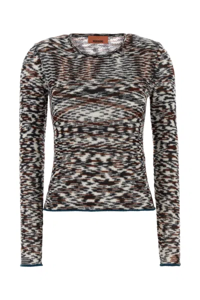 Missoni Multicolor Cashmere Blend Sweater In White