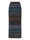 Missoni Viscose Skirt With Laminated Chevron Pattern In Multi