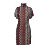 Missoni Multicolor Chevron Wool And Viscose Midi Dress