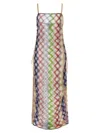 Missoni Sheer Fabric Zigzag Dress Lace-up Detail In Multi