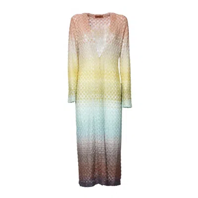Missoni Multicolor Dégradé Viscose Lamé Long Cardigan