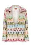 Missoni Embroidered Viscose Blend Blazer With Long Sleeves In Multicolor