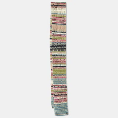 Pre-owned Missoni Multicolor Eyelet Knit Wool & Mohair Stole