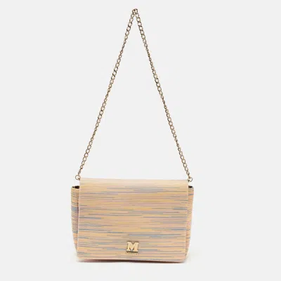 Pre-owned Missoni Multicolor Fabric Stripe Chain Flap Shoulder Bag
