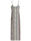Missoni Multicolor Fit Long Dress In Green