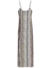 Missoni Multicolor Fit Long Dress In Verde E Bianco