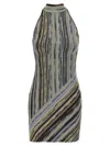 Missoni Striped Knit Halter Neckline Sleeveless Dress In Multi