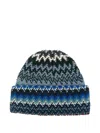 Missoni Artisan Crafted Zigzag Knit Hat In Blue