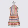 Missoni Mare Metallic Crochet-knit Halterneck Playsuit In Multi