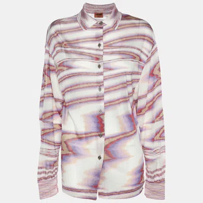 Pre-owned Missoni Multicolor Knit Button Front Shirt S