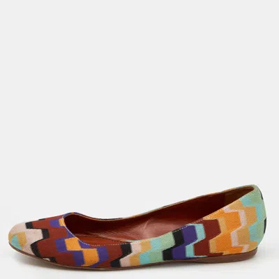 Missoni Multicolor Knit Fabric Ballet Flats