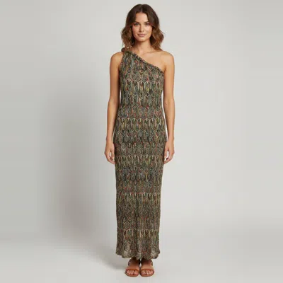 Pre-owned Missoni Multicolor Knit One Shoulder Maxi Dress Xl
