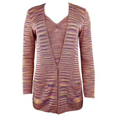 Pre-owned Missoni Multicolor Knit Sleeveless Top And Cardigan Set Size 40 In Brown