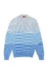 Missoni Ribbed Crew Neck Sweaters With Gradient Design