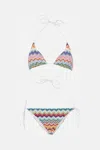 Missoni Multicolor Bikini With All-over Zig-zag Motif And Adjustable Lace-up Closure In Viscose Blend Woman In Multi