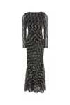 Missoni Long Double Layer Boat Neck Dress Dresses Multicolor In Black