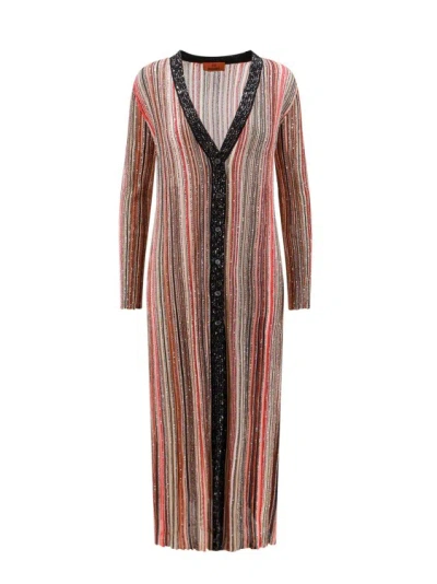 MISSONI MULTICOLOR LONG CARDIGAN WITH SEQUINS