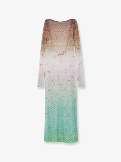 MISSONI MULTICOLOR LONG COVER UP DRESS