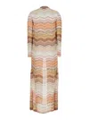 Missoni Multicolor Long Dress With Decorative Sequins And Zig Zag Motif In Viscose Blend Woman