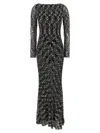 Missoni Long Double Layer Boat Neck Dress Dresses Multicolor In Black