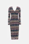 Missoni Zigzag Long Sleeve Midi Sweater Dress In Multi