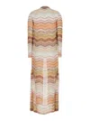 Missoni Multicolor Long Dress With Decorative Sequins And Zig Zag Motif In Viscose Blend Woman In Beige