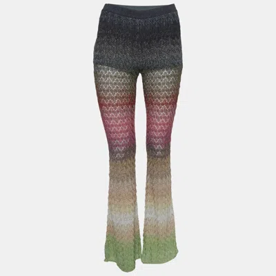Pre-owned Missoni Multicolor Lurex Knit Flared Pants Xs