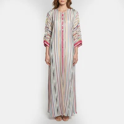 Pre-owned Missoni Multicolor Lurex Knit Long Sleeve Sheer Cover Up M