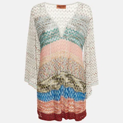 Pre-owned Missoni Multicolor Lurex Knit Mini Dress M