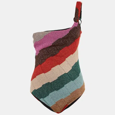 Pre-owned Missoni Multicolor Lurex Knit One Piece Swimsuit M