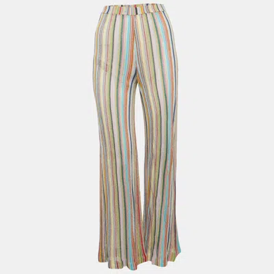 Missoni Multicolor Lurex Knit Sheer Flared Pants