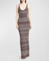 MISSONI MULTICOLOR MESH KNIT MAXI DRESS WITH SEQUINS