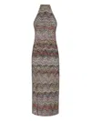 Missoni Halter Neck Mini Dress With Open Back In Multi