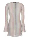 Missoni Multicolor Mini Dress With Cut-out On The Front And Flared Sleeves