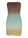 Missoni Multicolor Off-shoulder Mini Dress With All-over Lamé Motif In Viscose Blend Woman