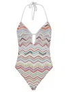 Missoni Multicolor One-piece Swimsuit With Zigzag Motif And Cut-out In Viscose Blend Woman In Multicolor
