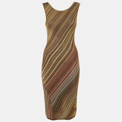 Pre-owned Missoni Multicolor Patterned Lurex Knit Midi Dress S