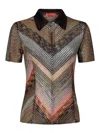 Missoni Metallic Crochet-knit Polo Shirt In Multicolour