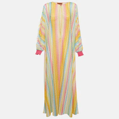Pre-owned Missoni Multicolor Printed Jersey Sheer Cover Up M